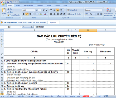 Hướng dẫn cách lập sổ sách kế toán trên Excel